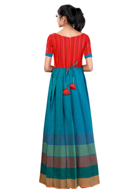 Shivangi Sky Blue Cotton Big Border LG 2