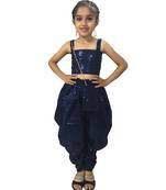 Aglare  sequence fabric blouse with Dhoti and a purse. Dhoti crop top set, STITCHED..