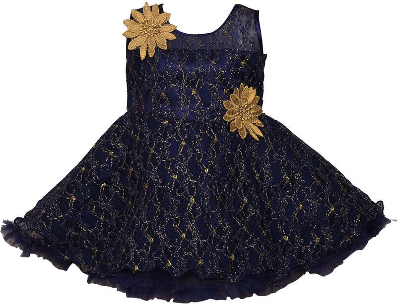 blue Cotton  stitched Sleeveless   dress