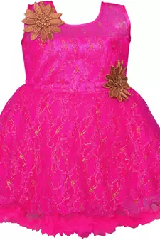 Pink Cotton  stitched Sleeveless   dress