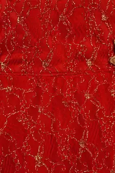 Red Cotton  stitched Cap Sleeve   dress