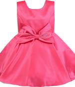 Pink satin stitched Sleeveless   dress