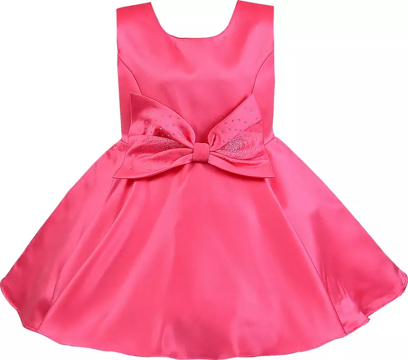 Pink satin stitched Sleeveless   dress