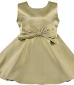 Green satin stitched Sleeveless   dress