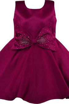 Purple satin stitched Sleeveless   dress