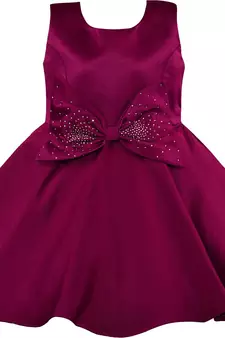 Purple satin stitched Sleeveless   dress