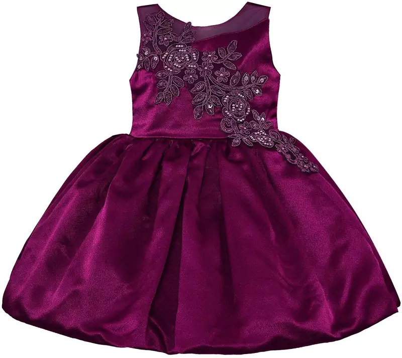 Purple satin stitched Sleeveless   dress