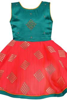 Multicolor Silk stitched Sleeveless   dress