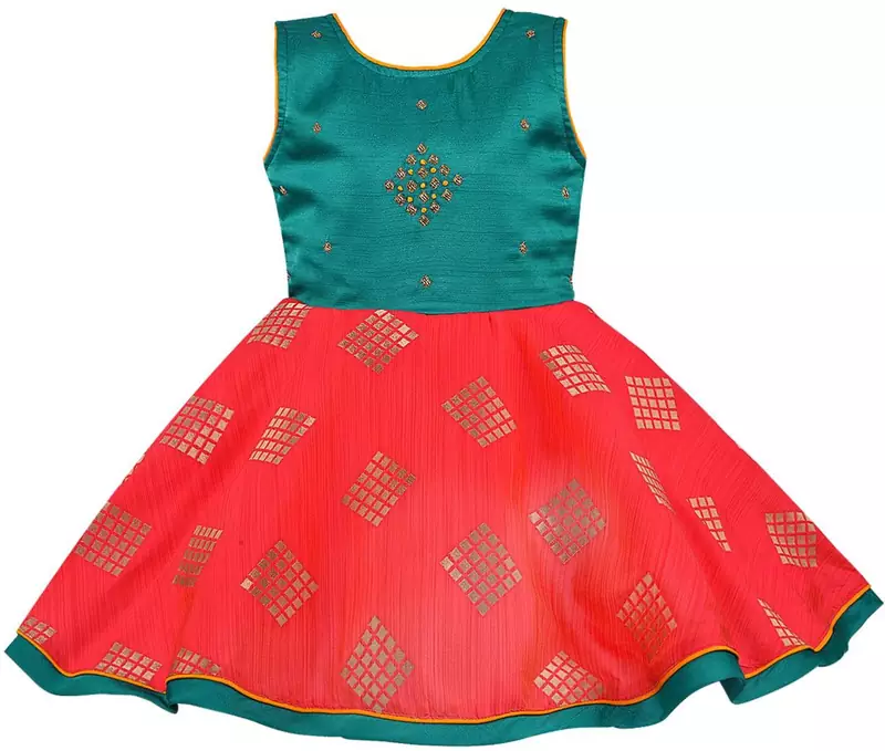 Multicolor Silk stitched Sleeveless   dress