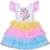 Multicolor Net stitched Sleeveless   dress