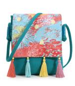 Rangoli Turquoise & Multi Polycotton Floral Digital Printed Sling Bag