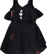 Black Rayon stitched Sleeveless   dress