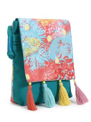 Rangoli Turquoise & Multi Polycotton Floral Digital Printed Sling Bag 2