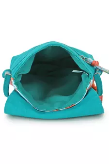 Rangoli Turquoise & Multi Polycotton Floral Digital Printed Sling Bag