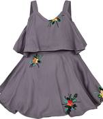 Grey Georgette stitched Sleeveless   dress
