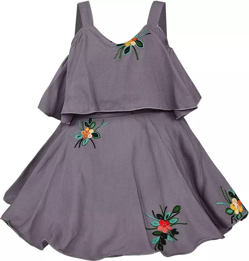Grey Georgette stitched Sleeveless   dress