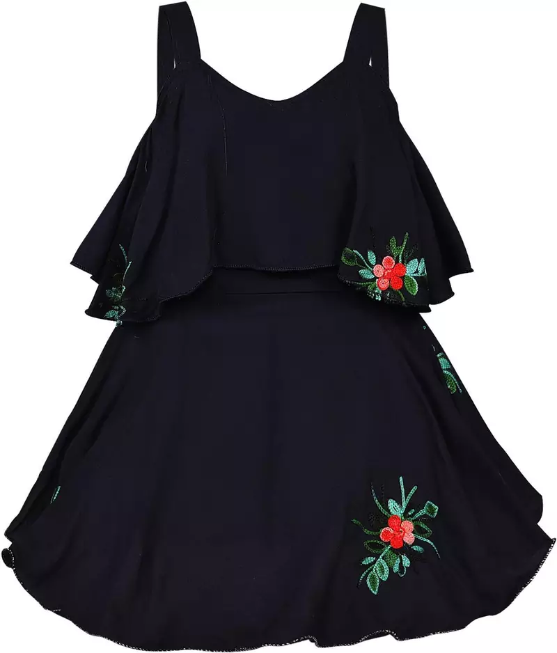 blue Cotton  stitched Sleeveless   dress