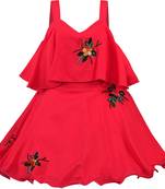 Pink Georgette stitched Sleeveless   dress