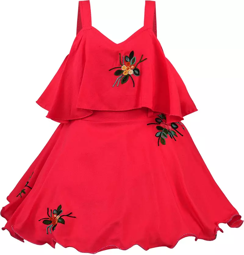Pink Georgette stitched Sleeveless   dress