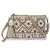 Boho Beige & White Cotton Jute & Canvas Boho Embellished Sling Bag