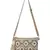 Boho Beige & White Cotton Jute & Canvas Boho Embellished Sling Bag