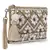 Boho Beige & White Cotton Jute & Canvas Boho Embellished Sling Bag