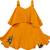 Yellow Georgette stitched Sleeveless   dress