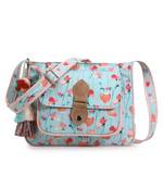 Rangoli Mint Green & Peach Polycotton Floral Digital Print Sling Bag