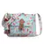 Rangoli Mint Green & Peach Polycotton Floral Digital Print Sling Bag