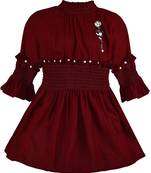 Maroon Cotton  stitched Sleeveless   dress
