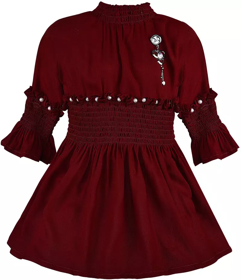 Maroon Cotton  stitched Sleeveless   dress