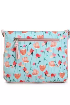 Rangoli Mint Green & Peach Polycotton Floral Digital Print Sling Bag