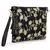 Lotus Black & Gold Faux Silk & Polyester Floral Emroidered Sling Bag