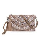 Ghoomar Pastel Pink & Multi Acrylic Jacquard &  Leatherette Ethnic Motifs Embellished Sling Bag