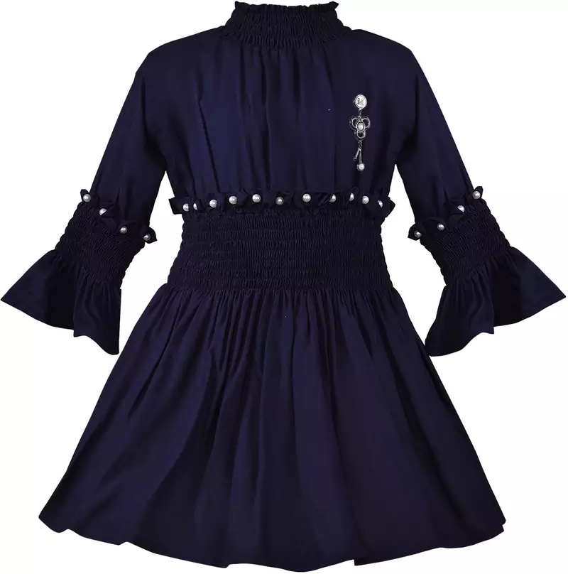 blue Cotton  stitched Sleeveless   dress