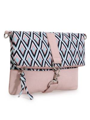 Geomat Coral & Multi Polycotton Geometric Digital Print Sling Bag 3