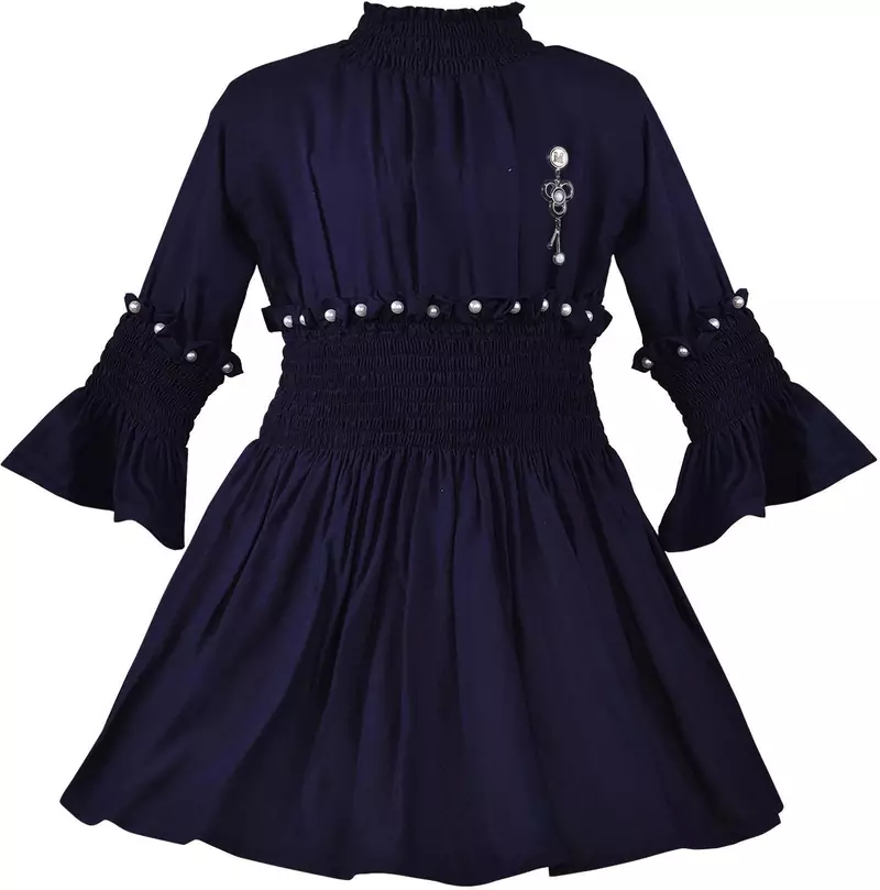 blue Cotton  stitched Sleeveless   dress