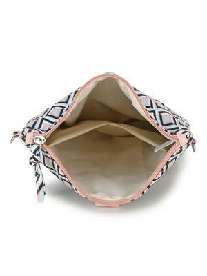 Geomat Coral & Multi Polycotton Geometric Digital Print Sling Bag 5