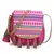 Geomat Pink & Multi Acrylic Jacquard & Canvas Striped Sling Bag