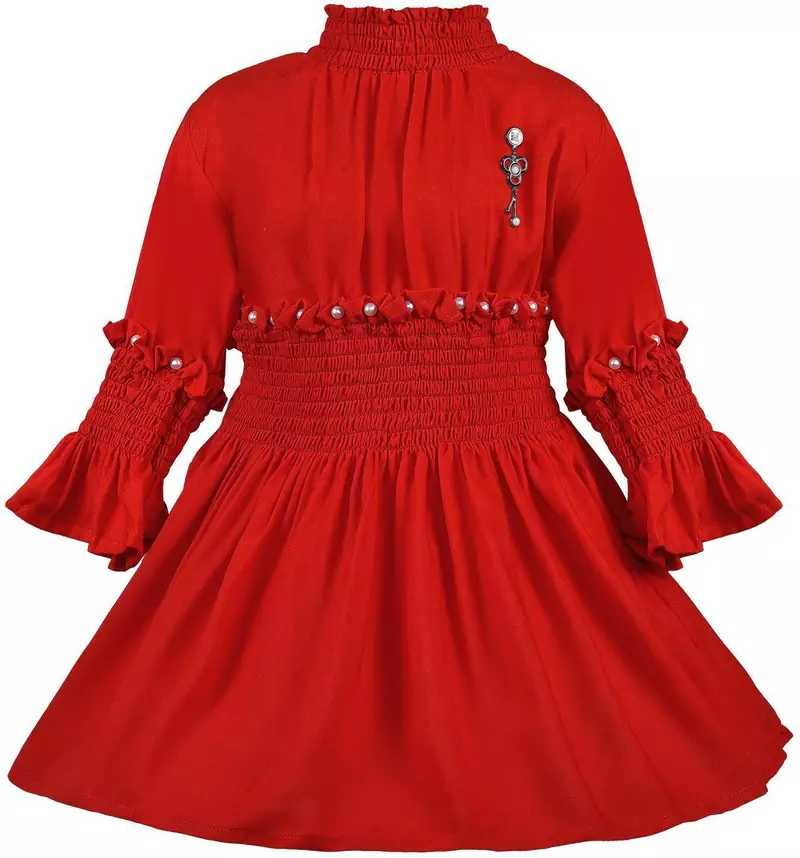 Red Cotton  stitched Sleeveless   dress
