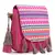 Geomat Pink & Multi Acrylic Jacquard & Canvas Striped Sling Bag