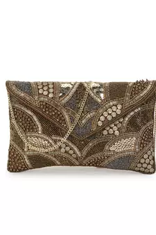 Ghoomar Copper Cotton Canvas Abstract Embellished Sling Bag