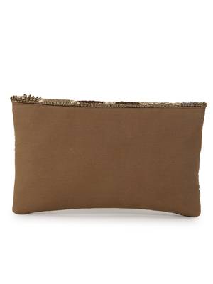 Ghoomar Copper Cotton Canvas Abstract Embellished Sling Bag 4