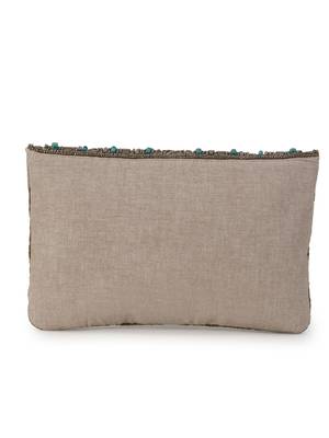 Ghoomar Copper & Turquoise Cotton Canvas Abstract Embellished Sling Bag 4