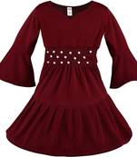 Maroon Cotton  stitched Sleeveless   dress