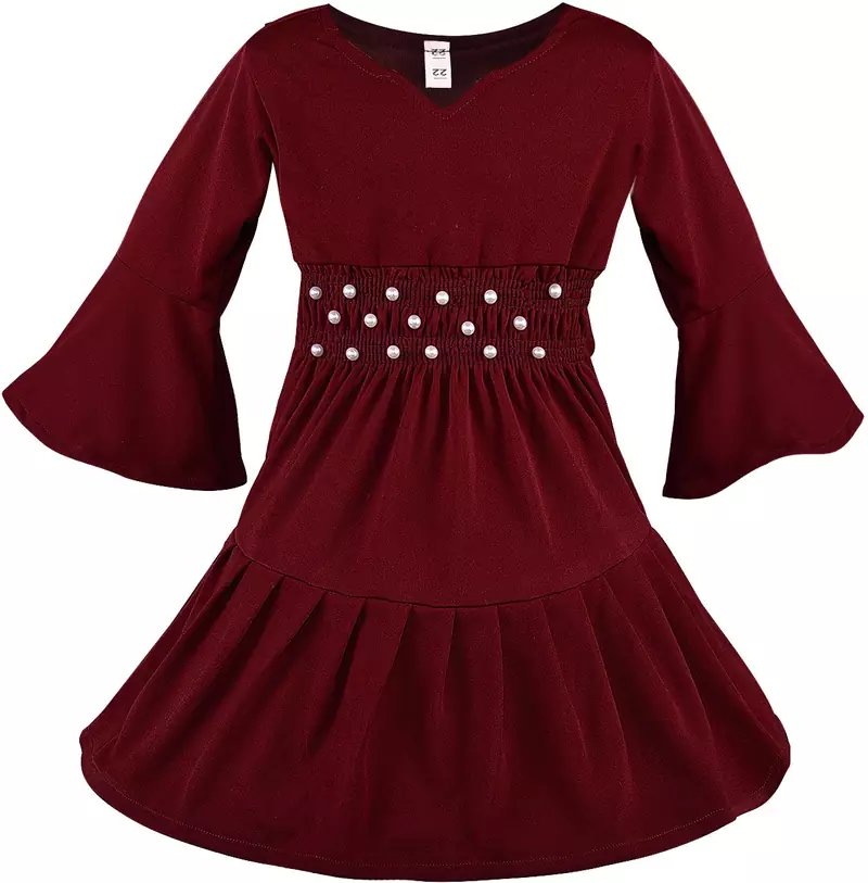 Maroon Cotton  stitched Sleeveless   dress