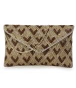 Ghoomar Gold & Brown Satin Diamond Embellished Sling Bag