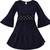 blue Cotton  stitched Short Sleeve   dress