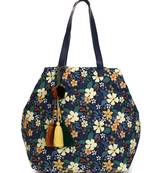 Blossom Black, Yellow & Multicolor Polycotton Floral Digital Printed Tote Bag