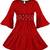 Red Cotton  stitched Full Sleeve   dress